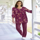 7-Day Three-Quarter Sleeve Pintucked Henley Tunic image number null