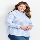 Classic Stripe Boyfriend Shirt image number null