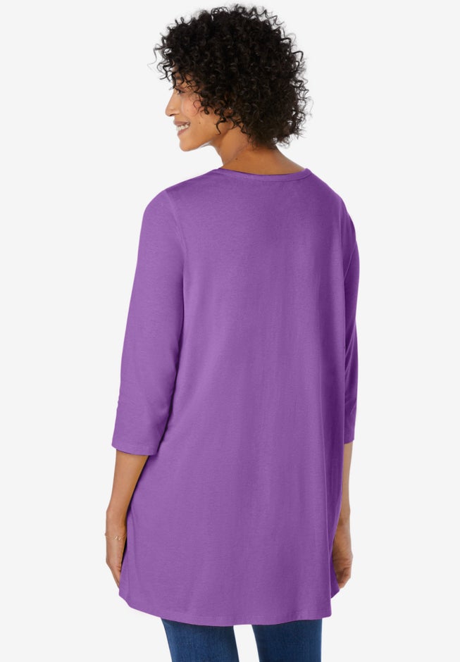Smocked Henley Trapeze Tunic image number 1