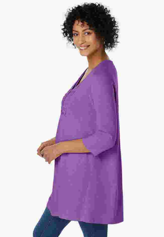 Smocked Henley Trapeze Tunic image number 2