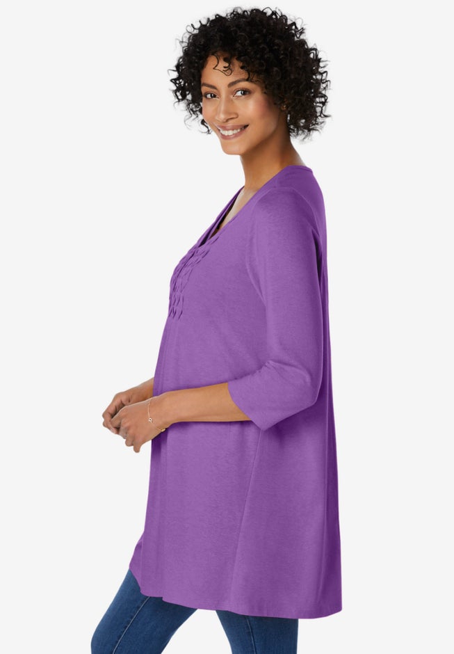 Smocked Henley Trapeze Tunic image number 2