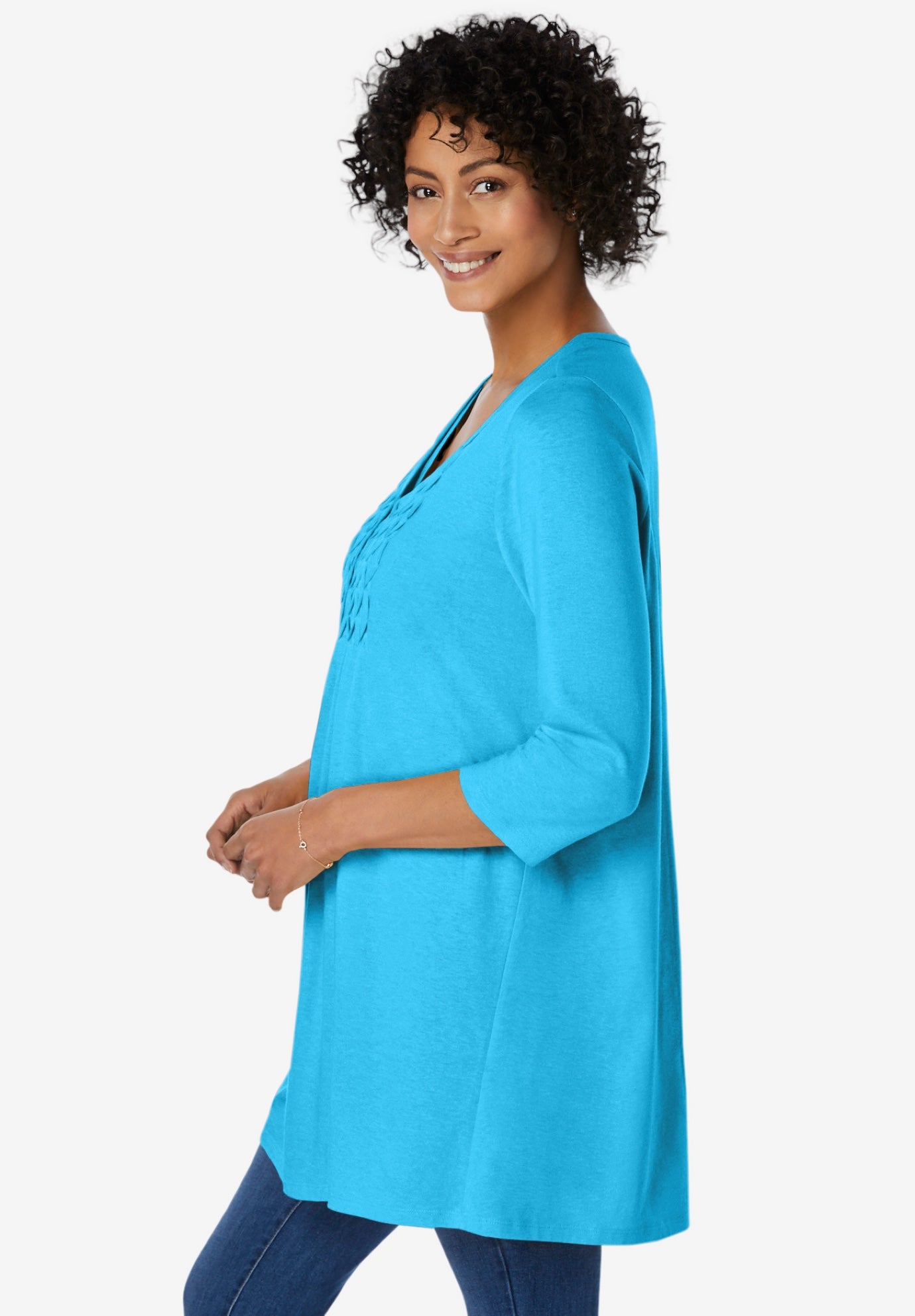 Smocked Henley Trapeze Tunic image number 2