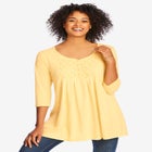 Smocked Henley Trapeze Tunic image number null