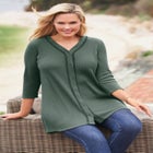 Thermal Button-Front Tunic image number null