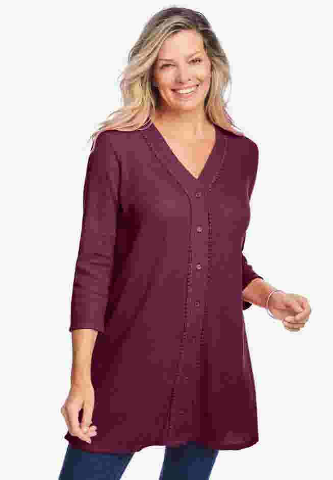 Thermal Button-Front Tunic image number 0