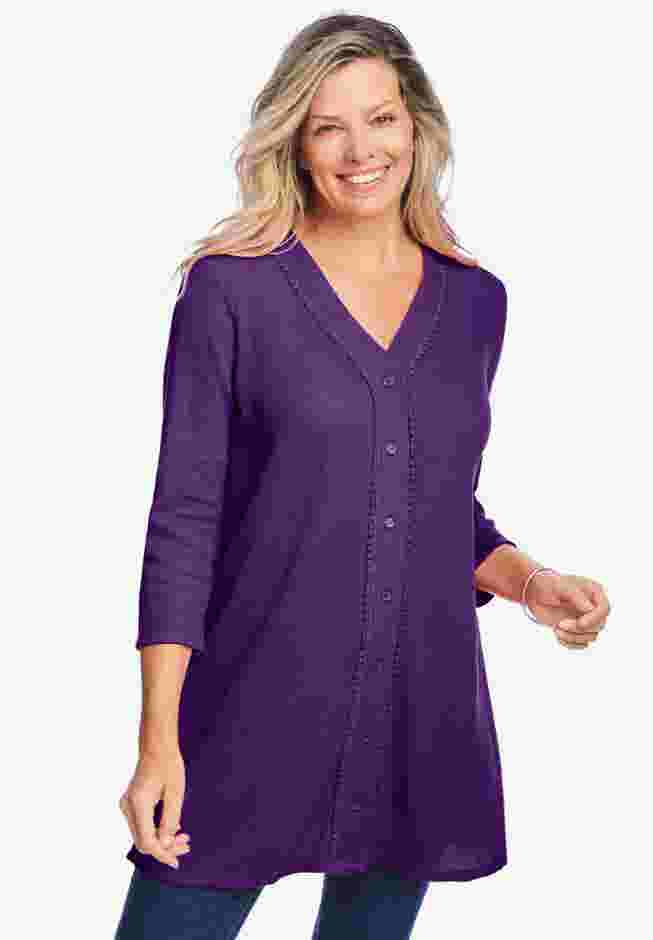 Thermal Button-Front Tunic image number 0