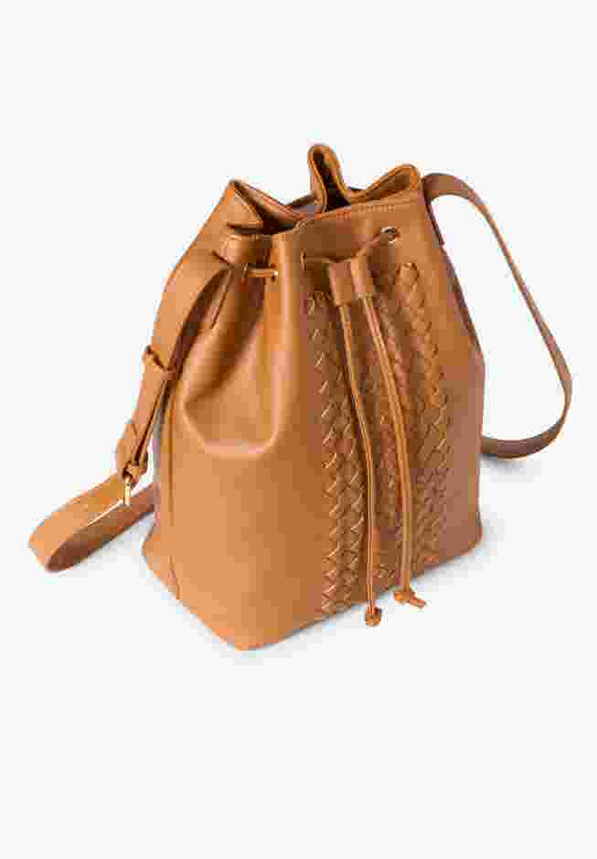 Braided-Detail Crossbody Bucket Bag image number 3