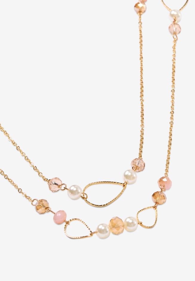 Beaded Chain Layered Necklace image number null