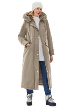 Long Hooded DTM Faux Down Parka Coat