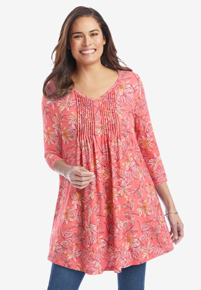 V-Neck Pintucked Tunic image number 5