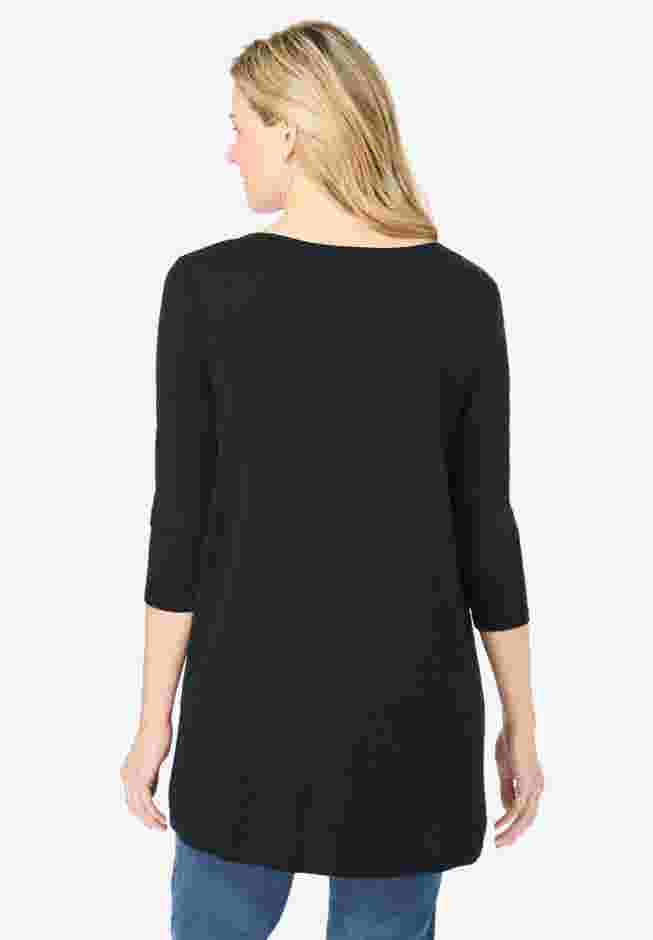 V-Neck Pintucked Tunic image number 1