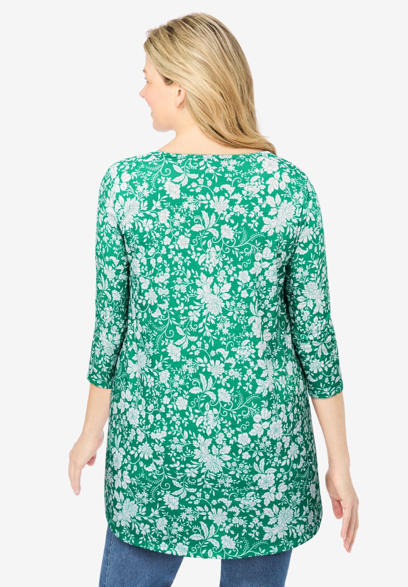 V-Neck Pintucked Tunic image number 1