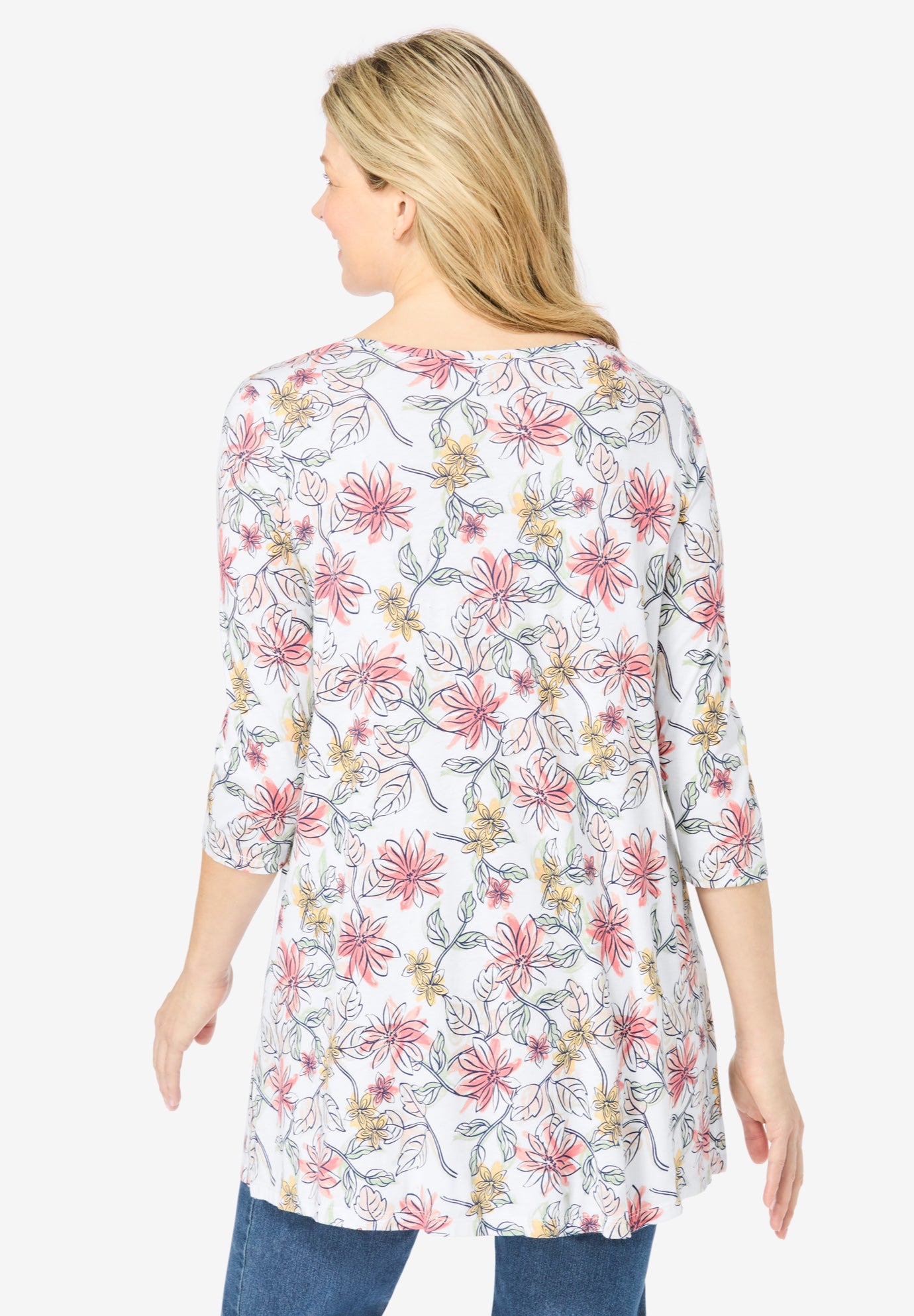 V-Neck Pintucked Tunic image number 1