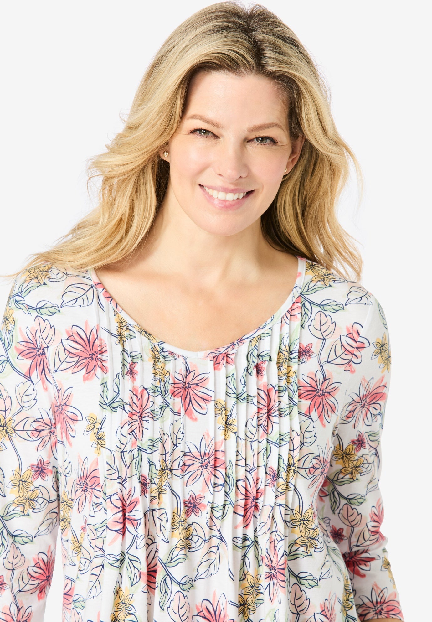 V-Neck Pintucked Tunic image number 3