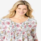 V-Neck Pintucked Tunic image number null