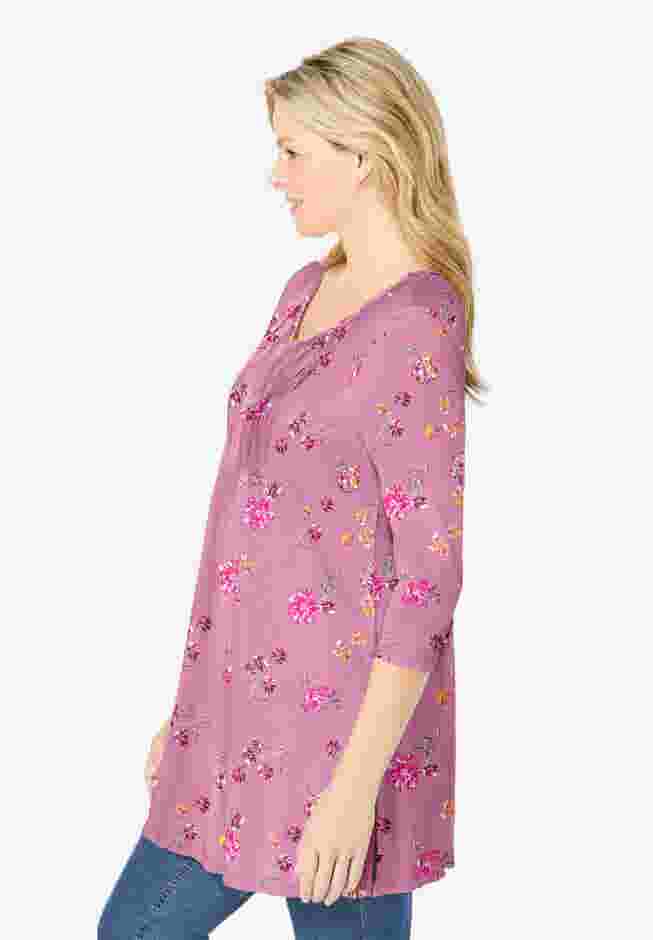 V-Neck Pintucked Tunic image number 2
