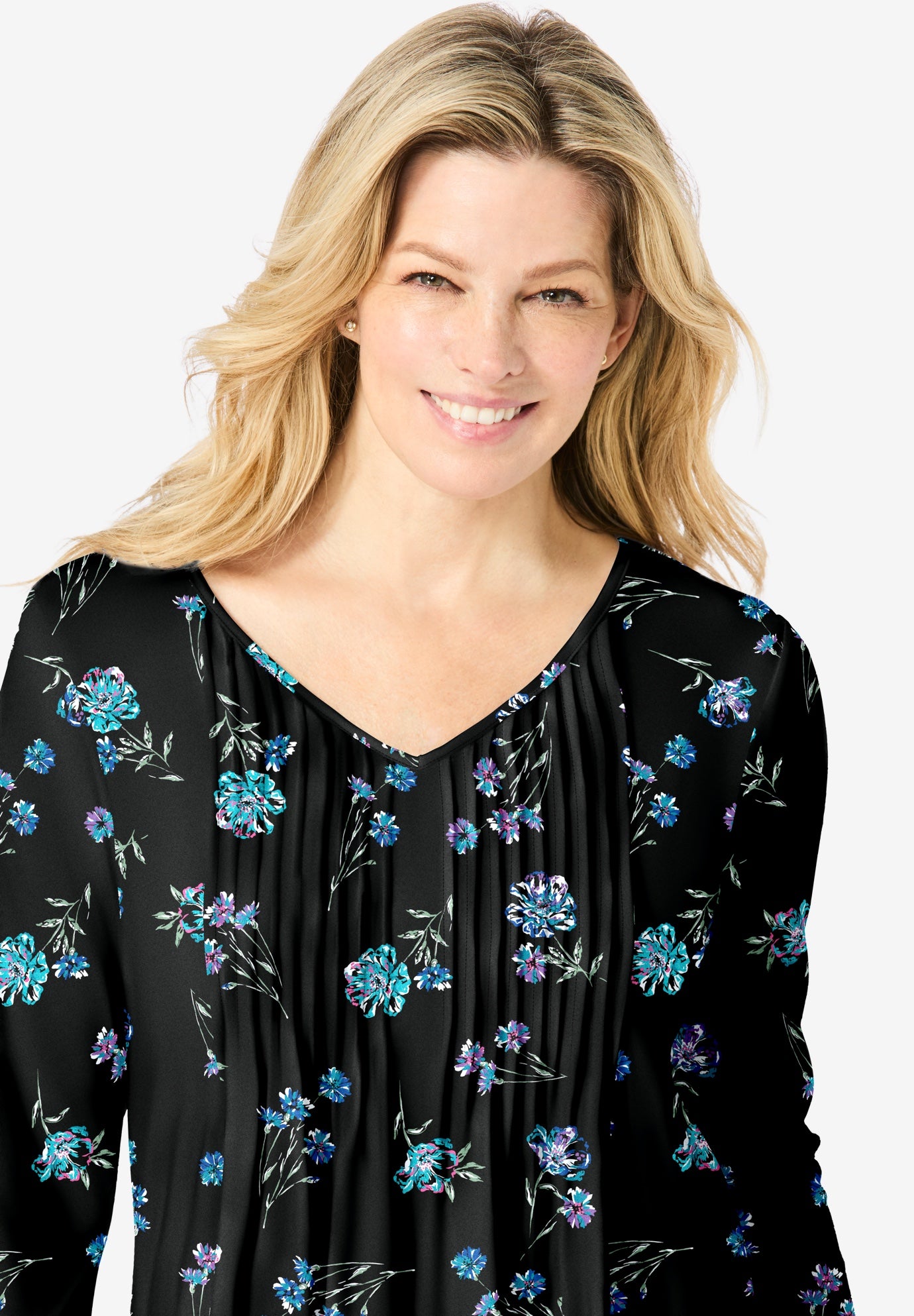 V-Neck Pintucked Tunic image number 3