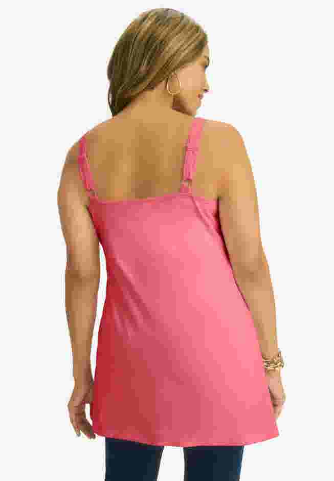 Stretch Cotton Shirred Tank image number 1
