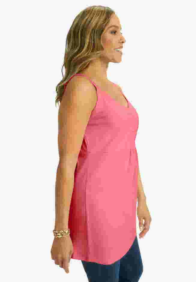 Stretch Cotton Shirred Tank image number 2
