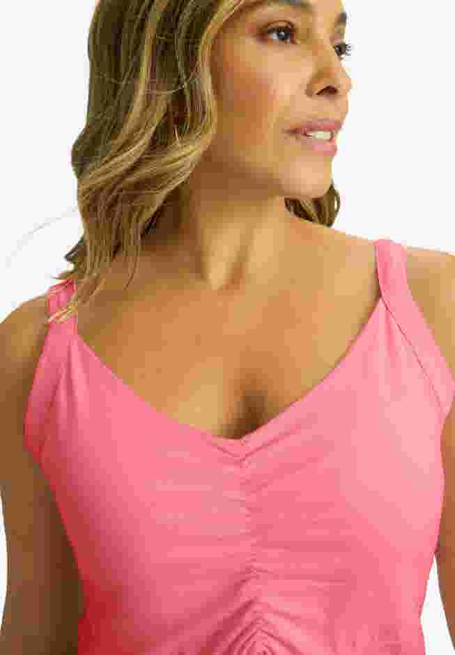 Stretch Cotton Shirred Tank image number 3