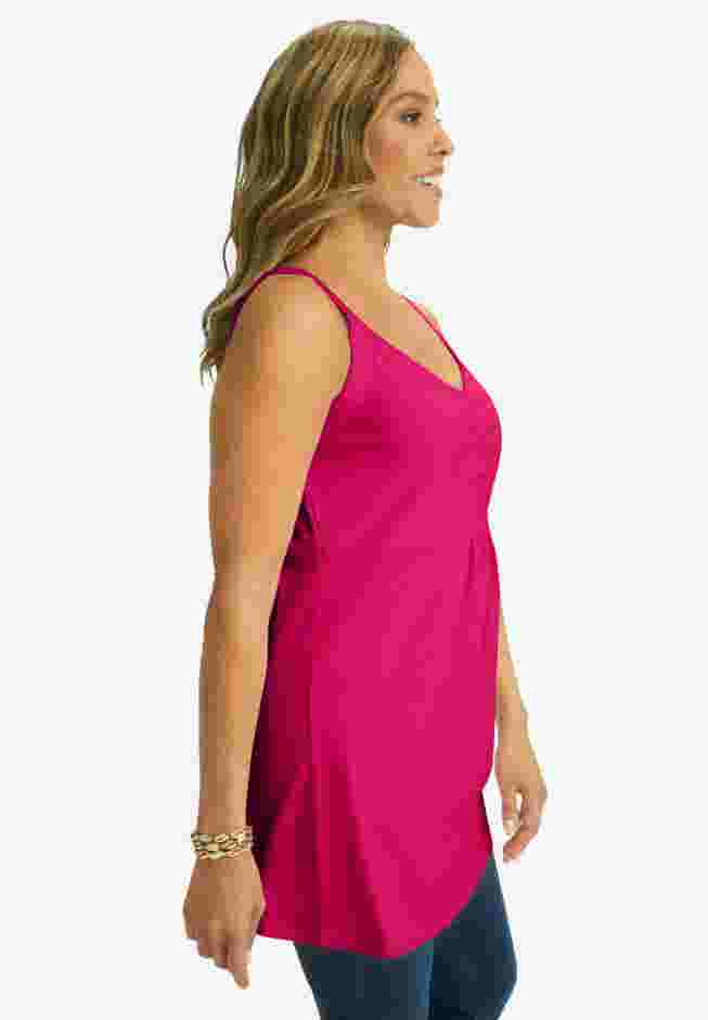 Stretch Cotton Shirred Tank image number 2