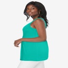 Stretch Cotton Shirred Tank image number null