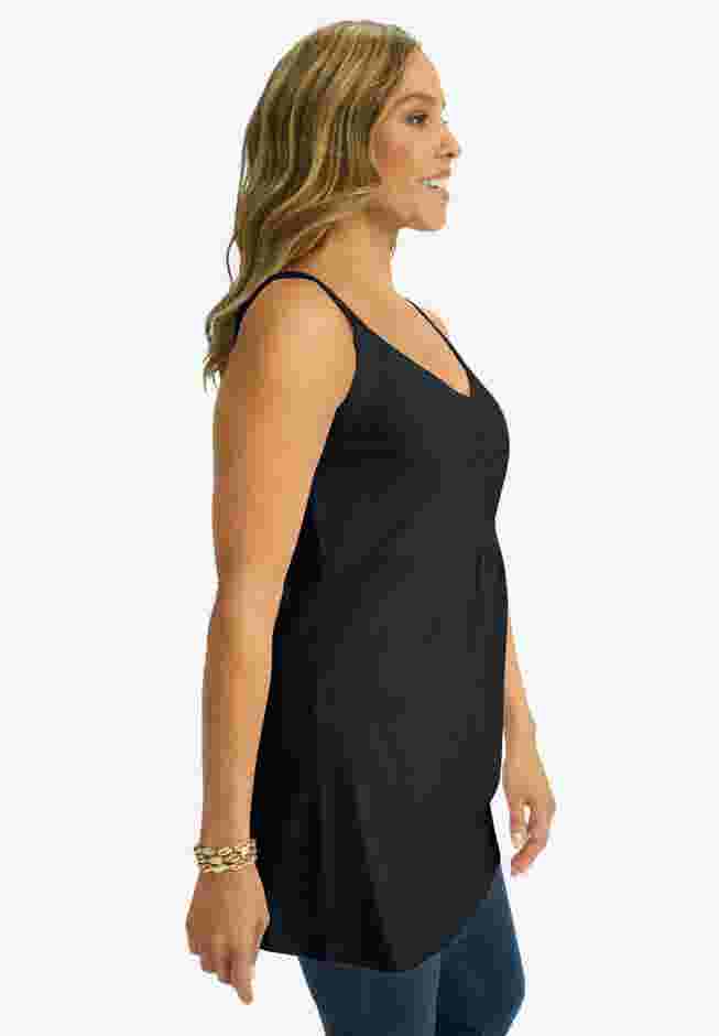 Stretch Cotton Shirred Tank image number 2