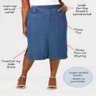 Comfort Waist Stretch Denim Midi Skirt image number null