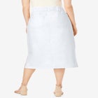 Comfort Waist Stretch Denim Midi Skirt image number null