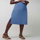 Comfort Waist Stretch Denim Midi Skirt image number null