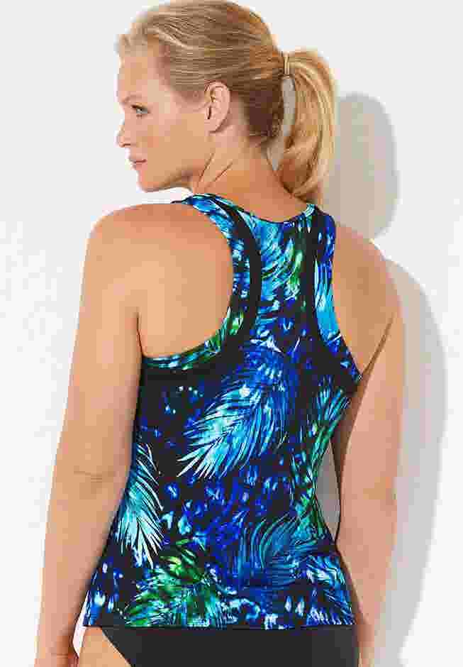 Chlorine Resistant High Neck Racerback Tankini Top image number 1