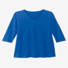 Perfect Printed Three-Quarter-Sleeve V-Neck Tunic image number null