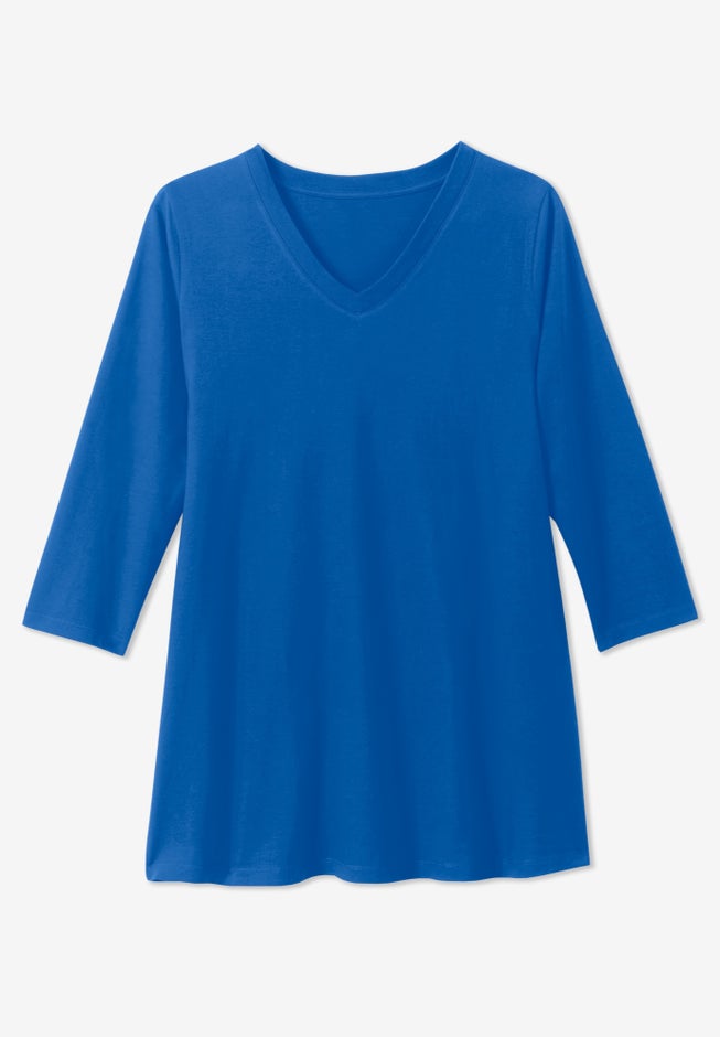 Perfect Printed Three-Quarter-Sleeve V-Neck Tunic image number 6