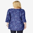 Perfect Printed Three-Quarter-Sleeve V-Neck Tunic image number null