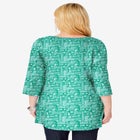 Perfect Printed Three-Quarter-Sleeve V-Neck Tunic image number null