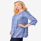 Perfect Printed Three-Quarter-Sleeve V-Neck Tunic image number null