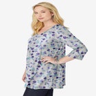 Perfect Printed Three-Quarter-Sleeve V-Neck Tunic image number null