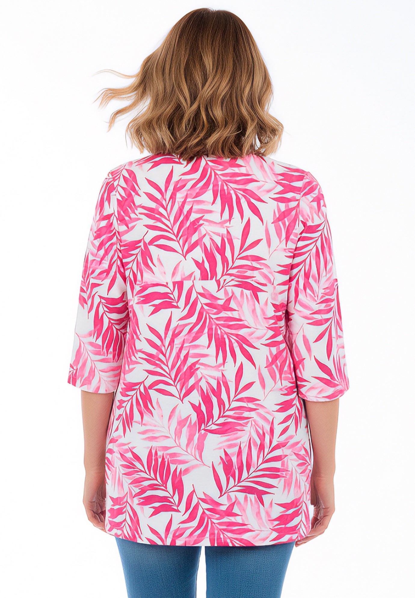 Perfect Printed Three-Quarter-Sleeve V-Neck Tunic image number 1