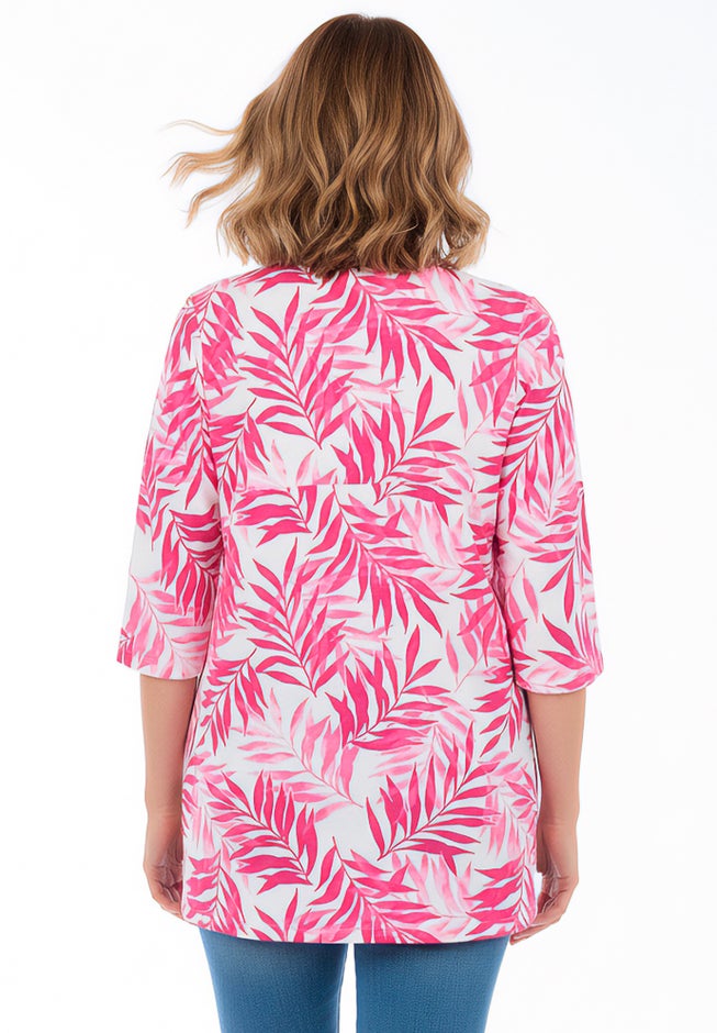 Perfect Printed Three-Quarter-Sleeve V-Neck Tunic image number 1
