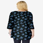 Perfect Printed Three-Quarter-Sleeve V-Neck Tunic image number null