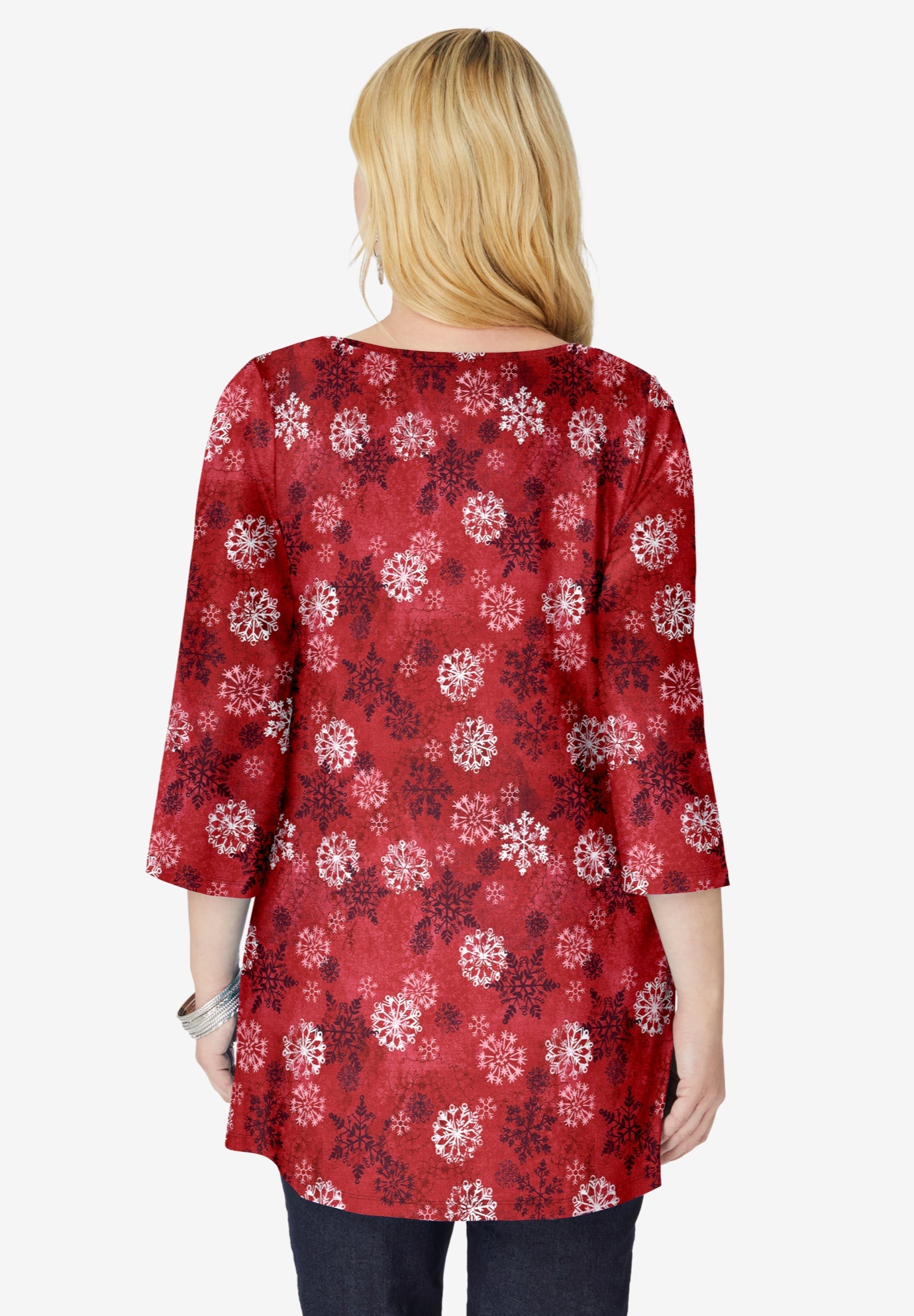 Perfect Printed Three-Quarter-Sleeve V-Neck Tunic image number 1