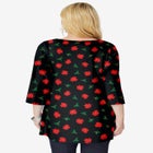Perfect Printed Three-Quarter-Sleeve V-Neck Tunic image number null