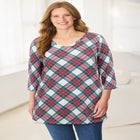 Perfect Printed Three-Quarter-Sleeve V-Neck Tunic image number null