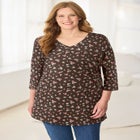 Perfect Printed Three-Quarter-Sleeve V-Neck Tunic image number 0