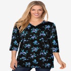 Perfect Printed Three-Quarter-Sleeve V-Neck Tunic image number null