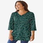 Perfect Printed Three-Quarter-Sleeve V-Neck Tunic image number 0