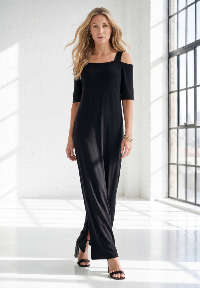 Plus Size Cold Shoulder Maxi Dress image number 2