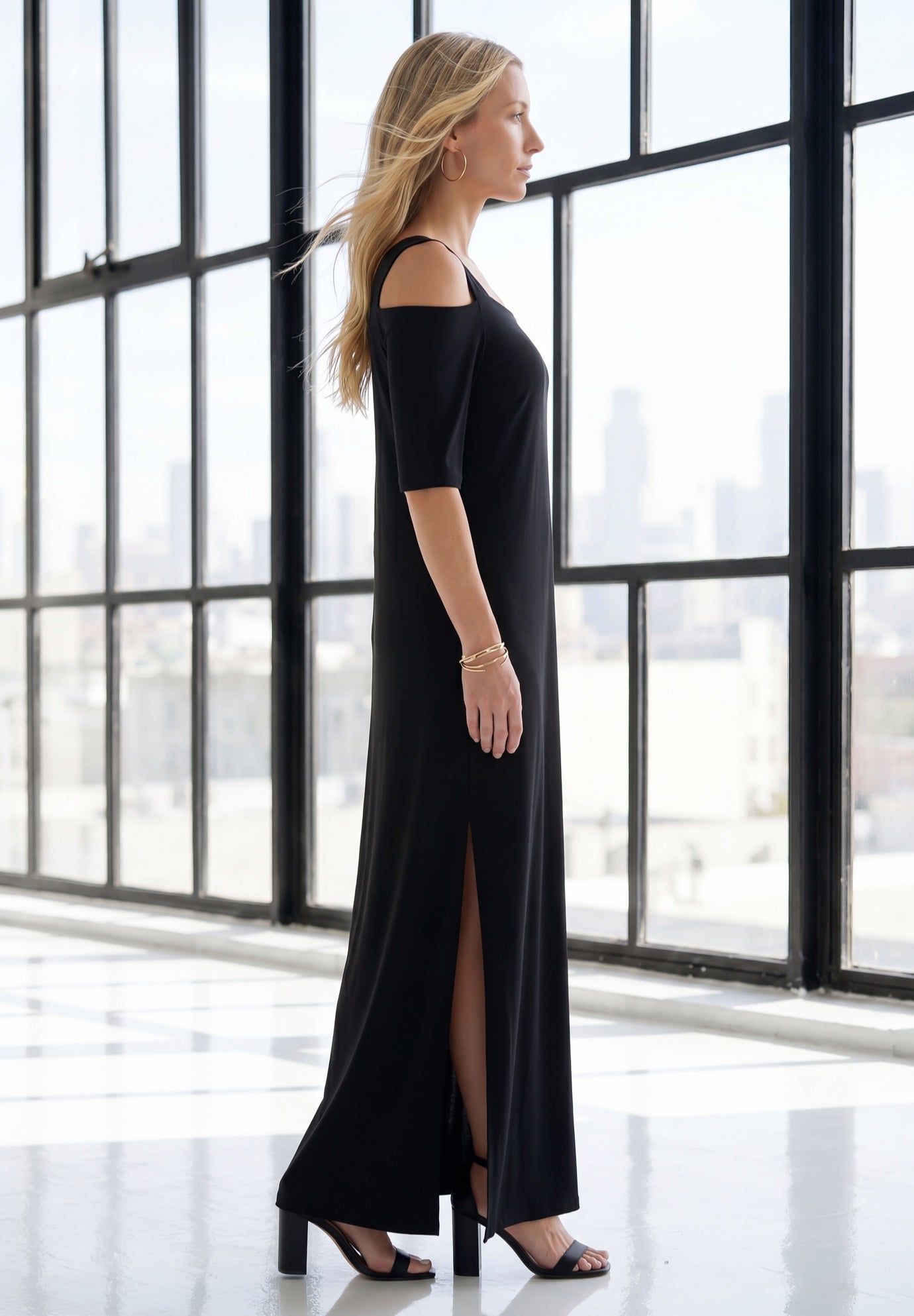 Plus Size Cold Shoulder Maxi Dress image number 4