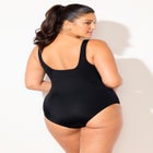 Chlorine Resistant Square Neck Tummy Control One Piece Swimsuit image number null