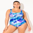Chlorine Resistant Square Neck Tummy Control One Piece Swimsuit image number 3